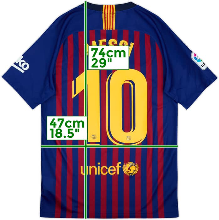 2018-19 Barcelona Home Shirt Messi #10 - 9/10 - (S)