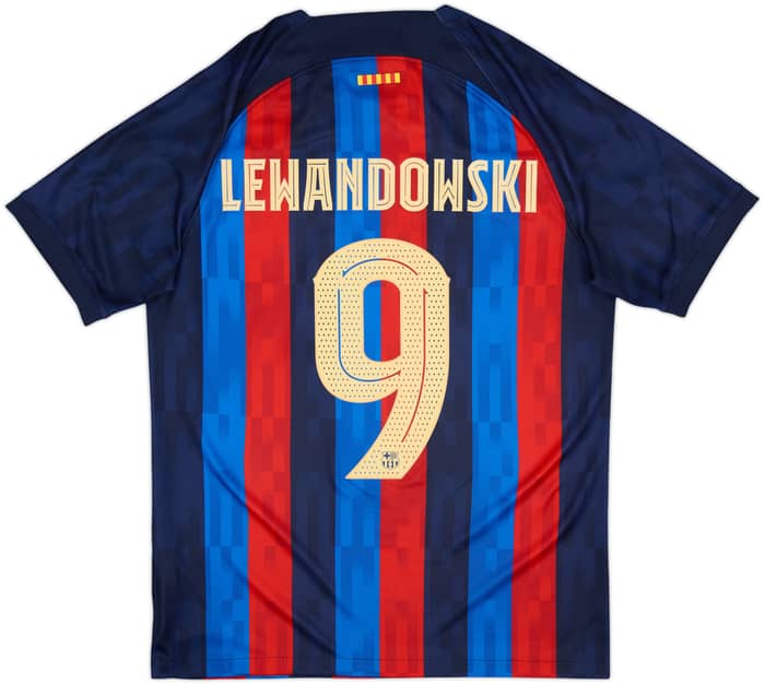 2022-23 Barcelona Home Shirt Lewandowski #9 - 8/10 - (M)