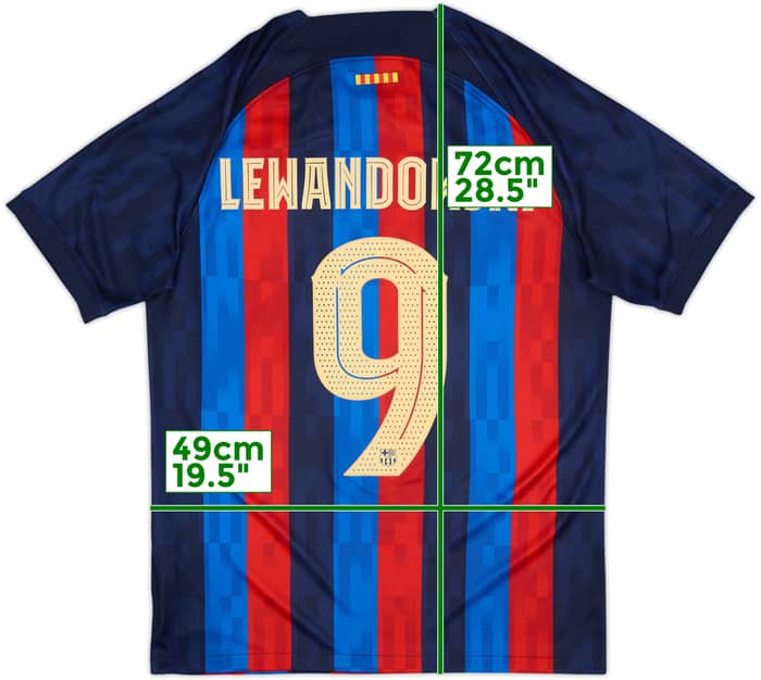 2022-23 Barcelona Home Shirt Lewandowski #9 - 8/10 - (M)