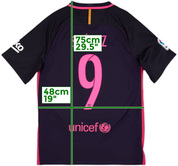 2016-17 Barcelona Away Shirt Suarez #9 - 8/10 - (M)