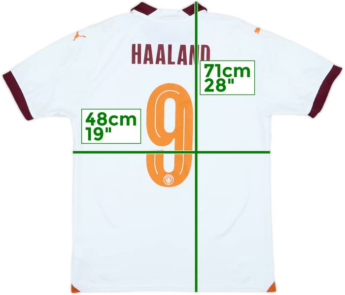 2023-24 Manchester City Away Shirt Haaland #9 - 6/10 - (M)