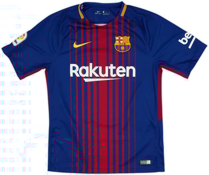 2017-18 Barcelona Home Shirt Suarez #9 - 9/10 - (S)