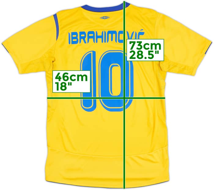 2005-06 Sweden Home Shirt Ibrahimovic #10 - 9/10 - (S)