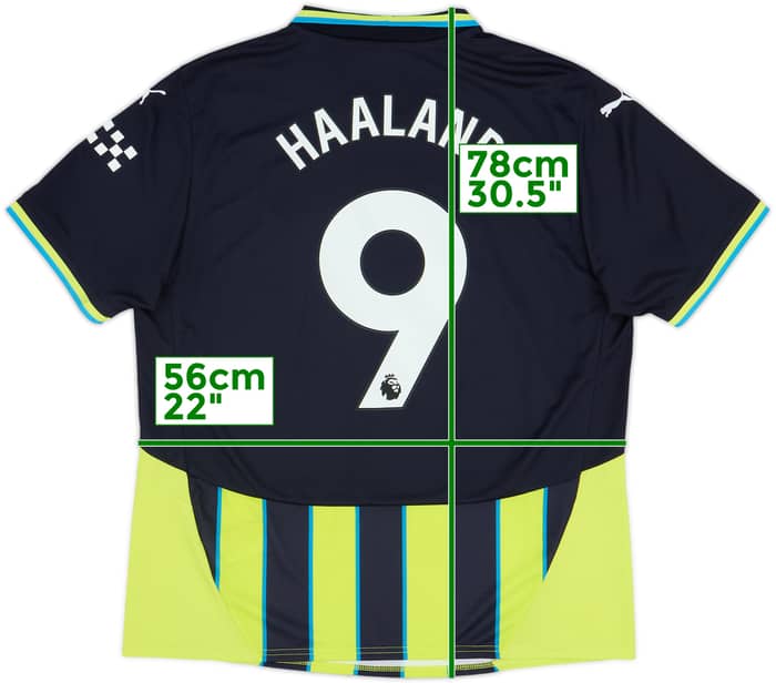2024-25 Manchester City Away Shirt Haaland #9 - 10/10 - (XL)