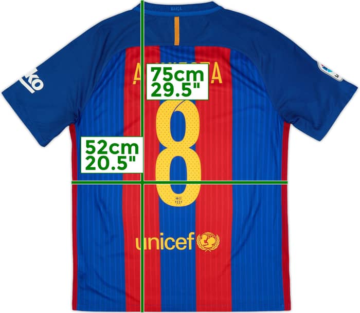 Camiseta de local del Barcelona 2016-17 A.Iniesta #8 - 8/10 - (M)