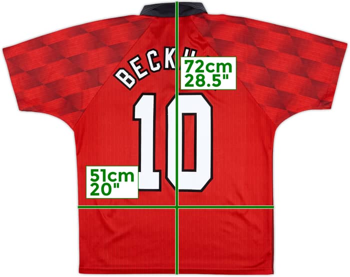 1996-98 Manchester United Camiseta Local Beckham #10 - 7/10 - (M)
