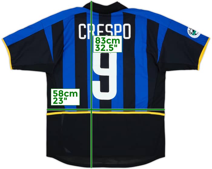 2002-03 Inter Milan Player Issue Home Shirt Crespo #9 - 6/10 - (L)