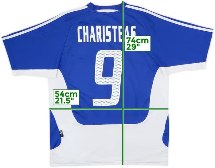 Camiseta de local de Grecia 2004-06 Charisteas #9 - 6/10 - (M)