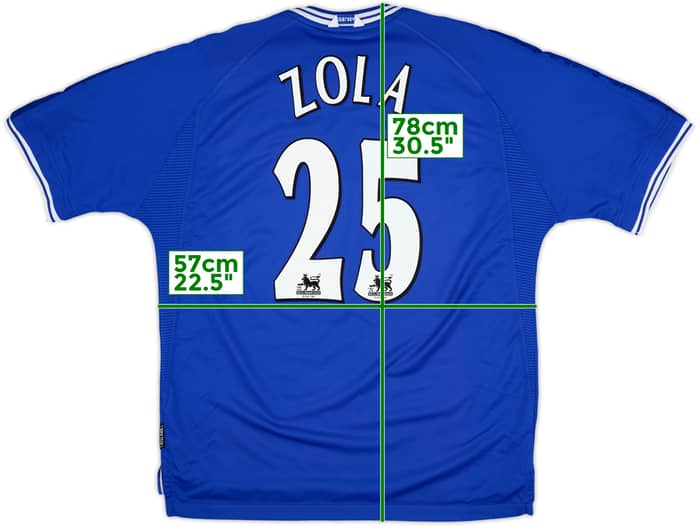 1999-01 Chelsea Home Shirt Zola #25 - 8/10 - (XL)