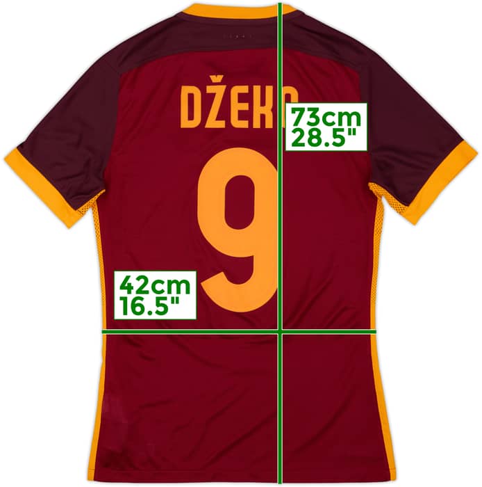 2015-16 Roma Authentic Home Shirt Dzeko #9 - 9/10 - (S)