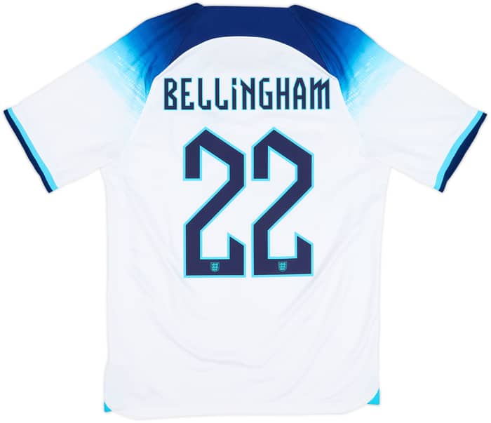 2022-23 England Home Shirt Bellingham #22 - 8/10 - (S)