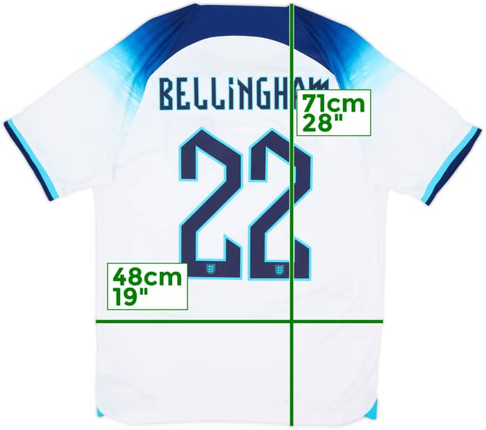 2022-23 England Home Shirt Bellingham #22 - 8/10 - (S)