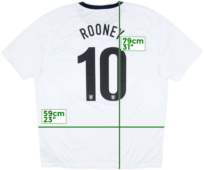 2013 England 150th Anniversary Home Shirt Rooney #10 - 8/10 - (XXL)