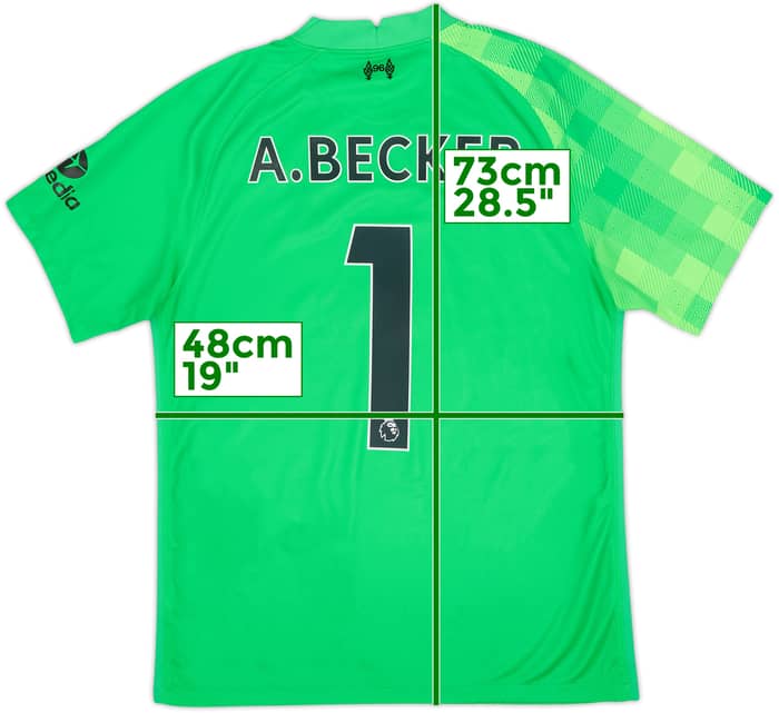 Camiseta de portero de Liverpool 2021-22 A.Becker #1 - 8/10 - (M)