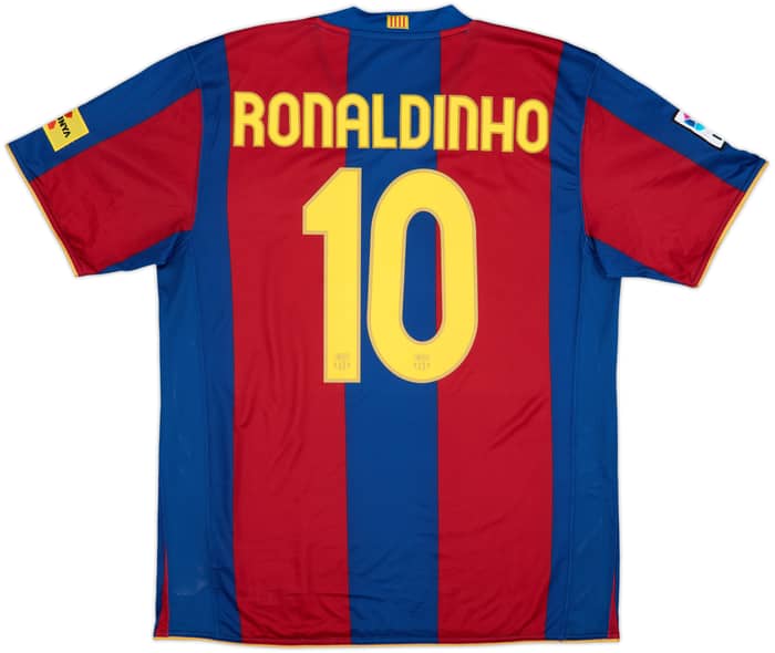 2007-08 Barcelona Home Shirt Ronaldinho #10 - 10/10 - (L)