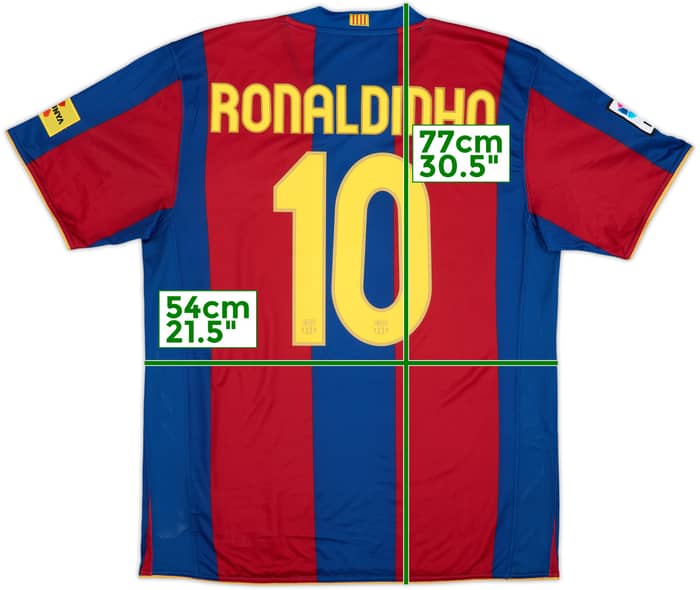 2007-08 Barcelona Home Shirt Ronaldinho #10 - 10/10 - (L)