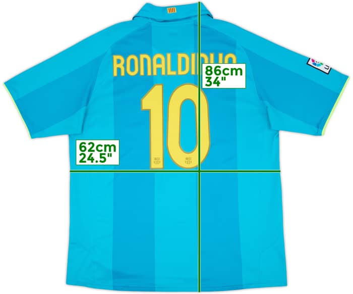 2007-09 Barcelona Away Shirt Ronaldinho #10 - 8/10 - (XXL)