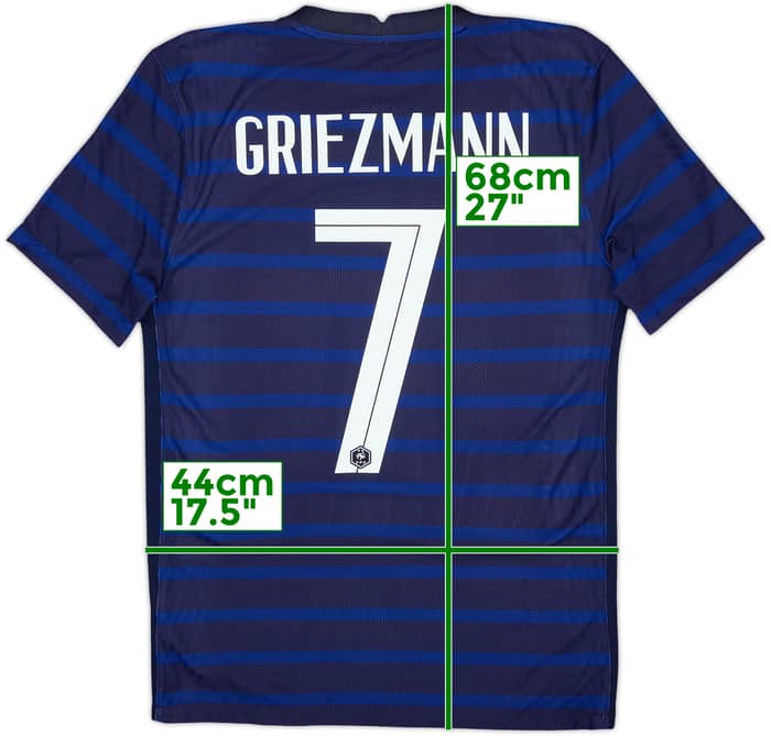 2020-21 France Authentic Home Shirt Griezmann #7 - 8/10 - (S)