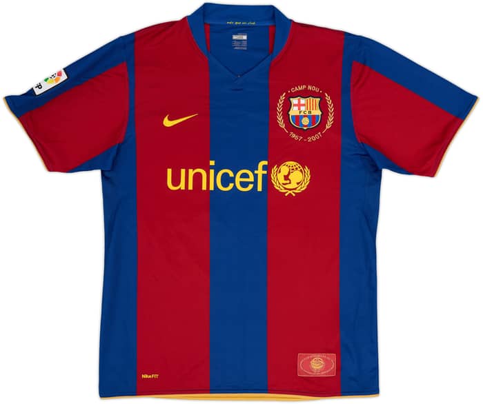 2007-08 Barcelona Home Shirt Henry #14 - 8/10 - (M)