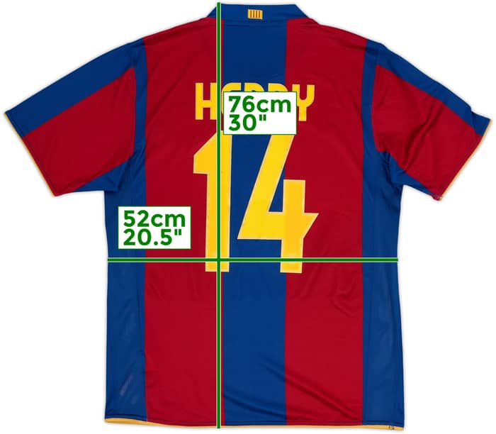 2007-08 Barcelona Home Shirt Henry #14 - 8/10 - (M)
