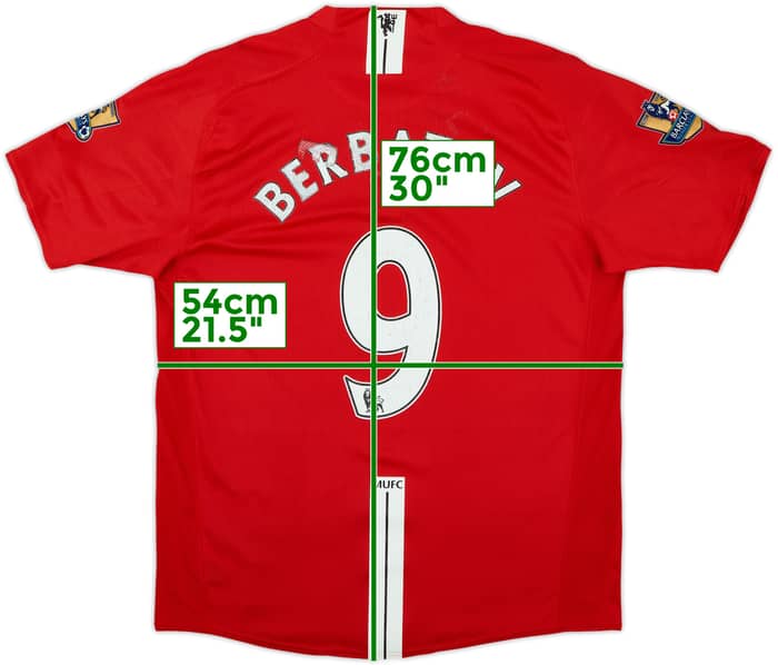 2007-09 Manchester United Home Shirt Berbatov #9 - 5/10 - (L)