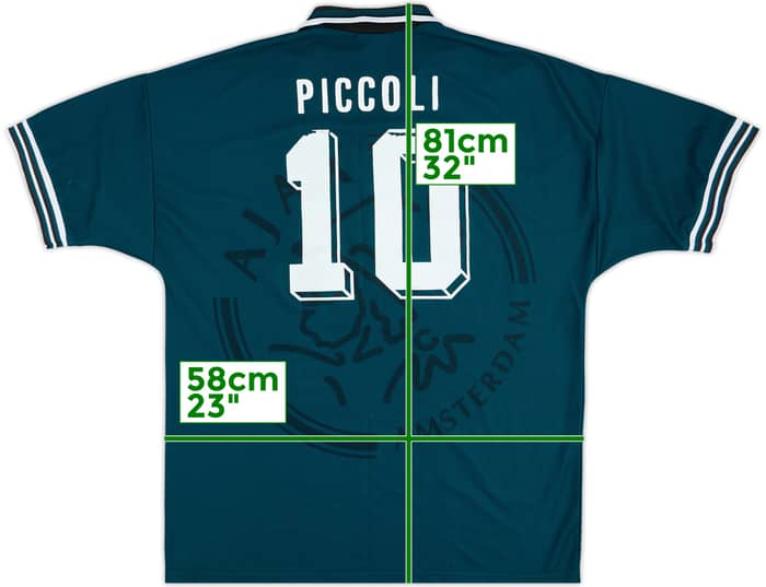 1995-96 Ajax Away Shirt Piccoli #10 - 6/10 - (XL)