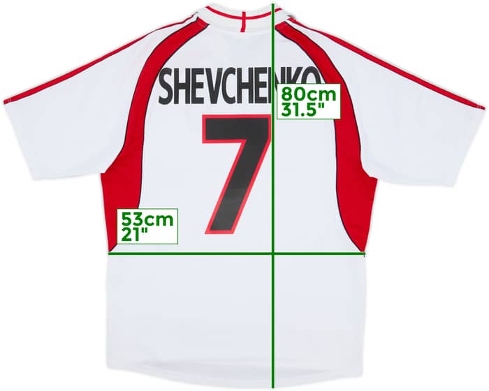 2000-02 AC Milan Camiseta Visitante Shevchenko #7 - 7/10 - (L)