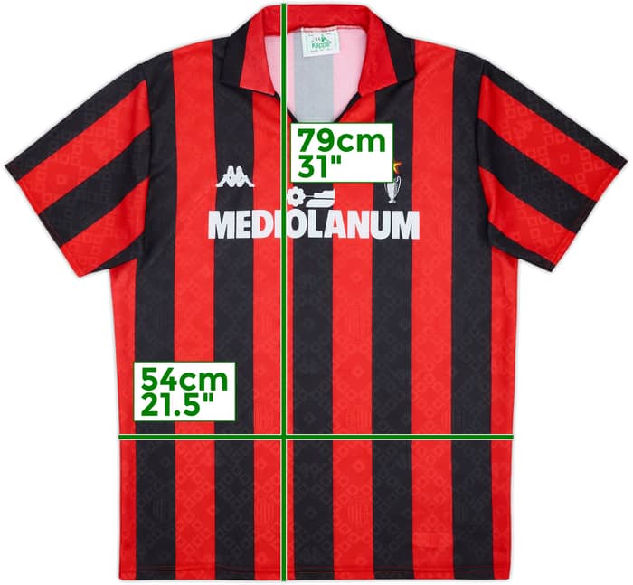 1988-89 AC Milan Home Shirt - 9/10 - (L)