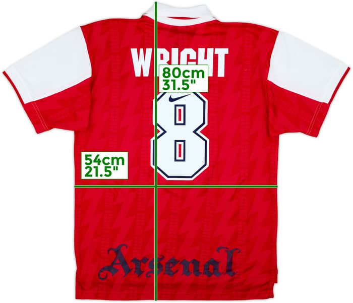 1994-96 Arsenal Home Shirt Wright #8 - 8/10 - (L)
