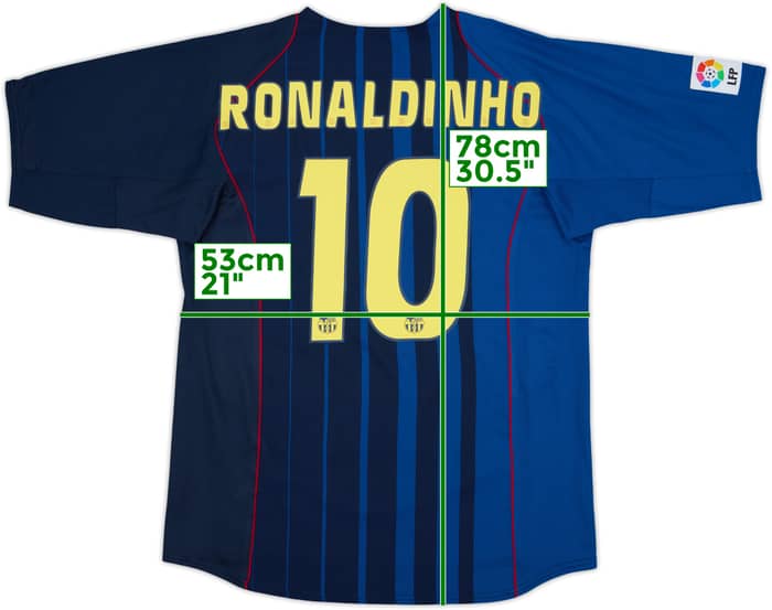 2004-05 Barcelona Away Shirt Ronaldinho #10 - 7/10 - (L)