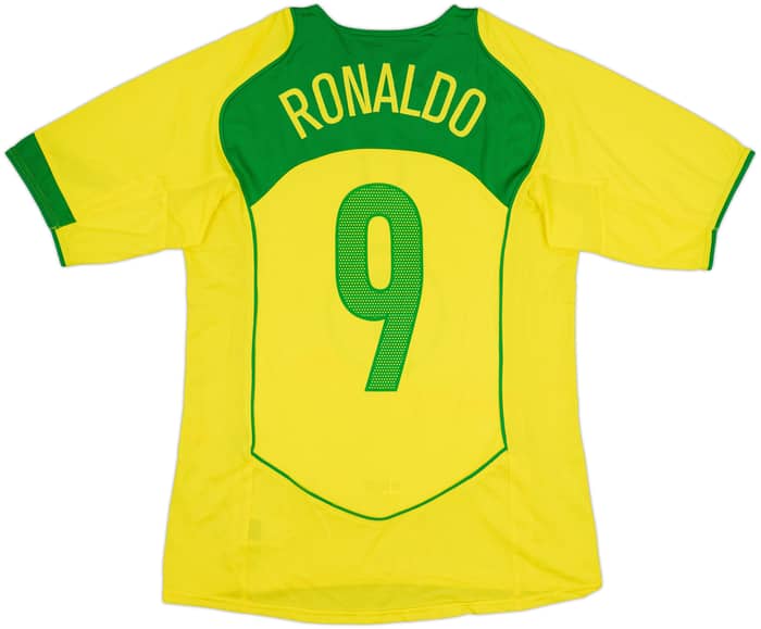 2004-06 Brazil Home Shirt Ronaldo #9 - 9/10 - (M)