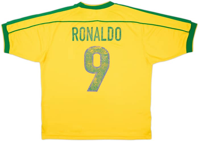 1998-00 Brazil Home Shirt Ronaldo #9 - 5/10 - (L)