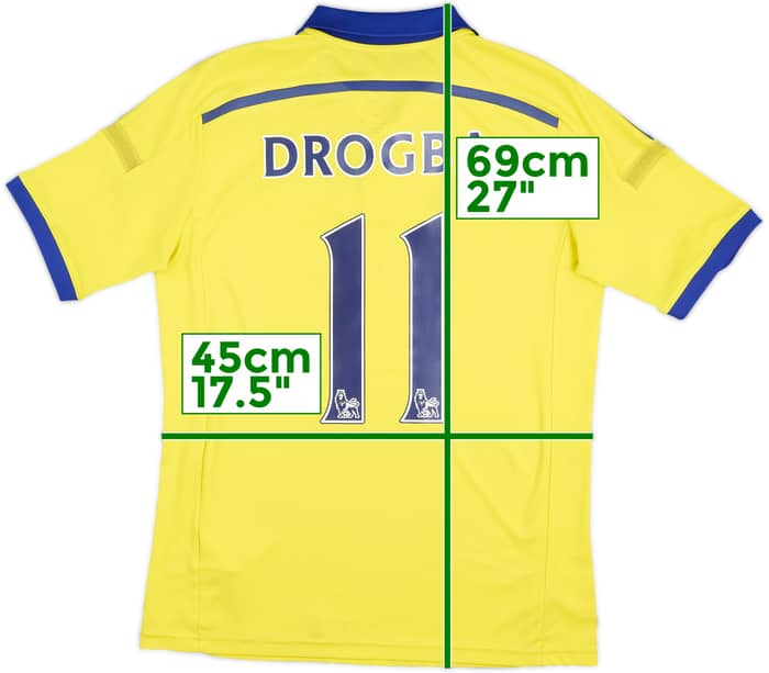 Camiseta de visitante del Chelsea 2014-15 Drogba #11 - 8/10 - (Niños XL)
