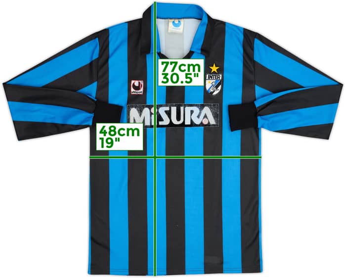 Camiseta de manga larga de local del Inter Milan 1988-89 - 7/10 - (L)