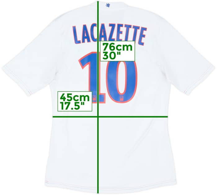 2013-14 Lyon Home Shirt Lacazette #10 - 8/10 - (M)