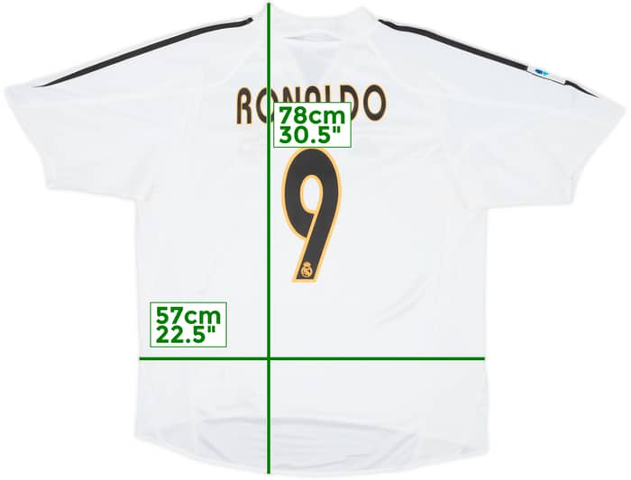2004-05 Real Madrid Home Shirt Ronaldo #9 - 7/10 - (L)