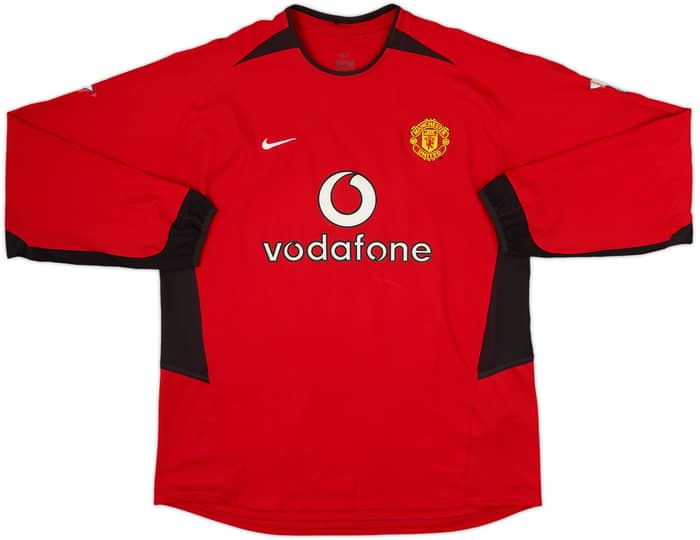 2002-04 Manchester United Home L/S Shirt Beckham #7 - 5/10 - (L)
