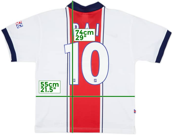 1997-98 Paris Saint-Germain Away Shirt Rai #10 - 8/10 - (M)