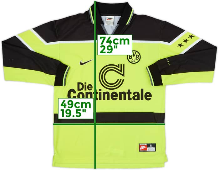 1997-98 Borussia Dortmund Home L/S Shirt - 8/10 - (S)