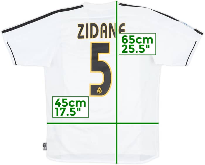 2003-04 Real Madrid Home Shirt Zidane #5 - 6/10 - (XL.Boys)