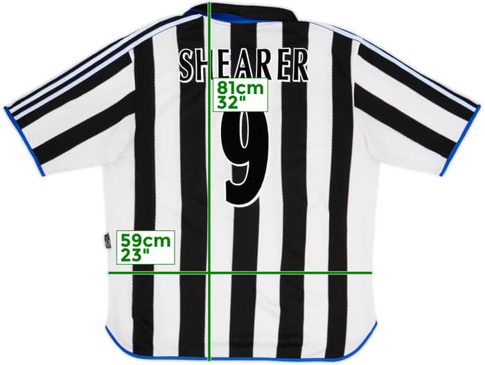 1999-00 Newcastle Home Shirt Shearer #9 - 7/10 - (XXL)