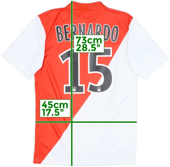 2014-15 Monaco Home Shirt Bernardo #15 - 7/10 - (S)