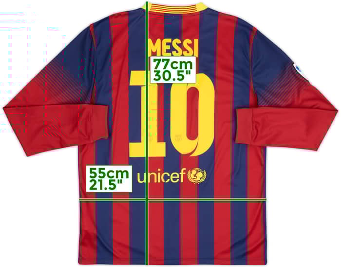 2013-14 Barcelona Home L/S Shirt Messi #10 - 7/10 - (L)