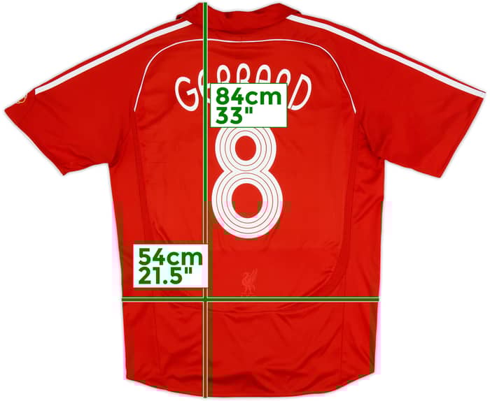 2006-08 Liverpool Home Shirt Gerrard #8 - 7/10 - (L)