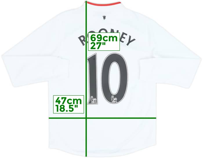 2012-14 Manchester United Away L/S Shirt Rooney #10 - 8/10 - (XL.Boys)