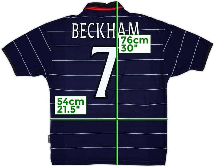 1999-00 Manchester United Away Shirt Beckham #7 - 9/10 - (M)