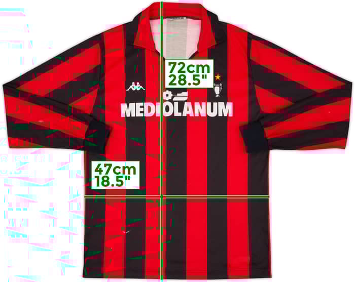 1989-90 AC Milan Home L/S Shirt - 5/10 - (M)