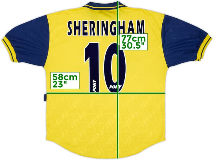 1995-97 Tottenham Third Shirt Sheringham #10 - 8/10 - (L)