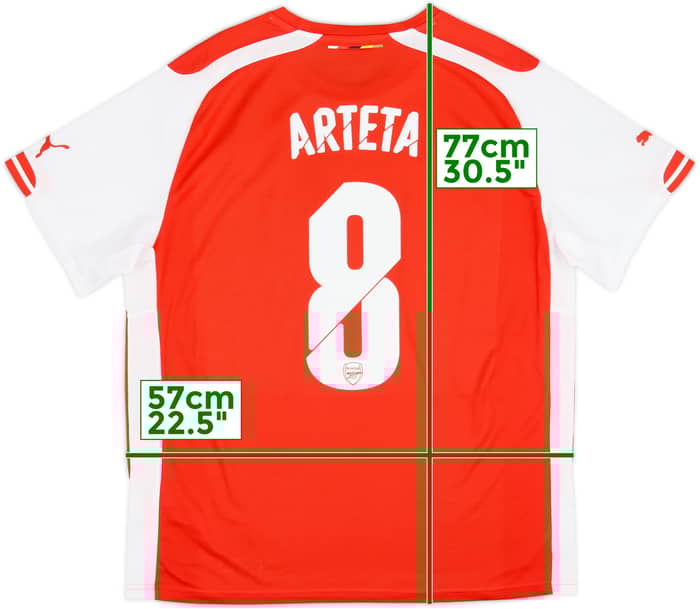2014-15 Arsenal Camiseta Local Arteta #8 - 8/10 - (XL)