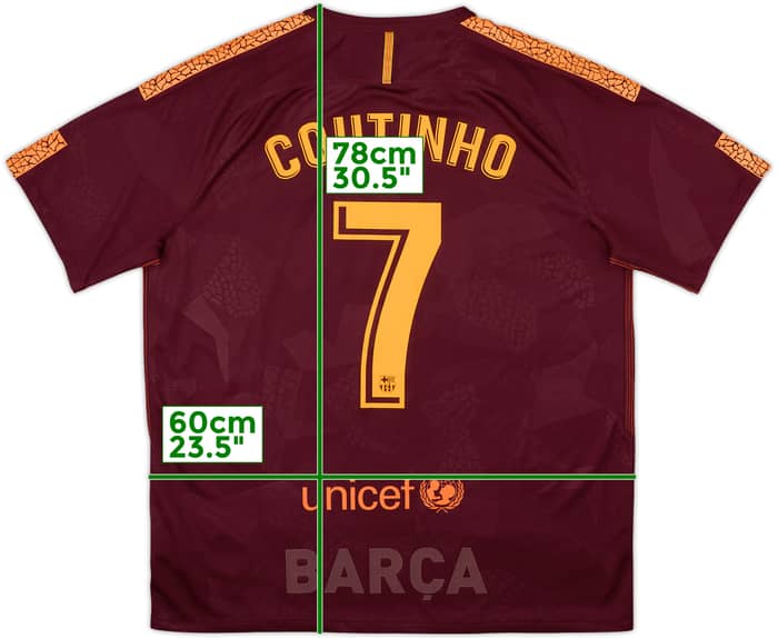 2017-18 Barcelona Third Shirt Coutinho #7 - 8/10 - (XL)
